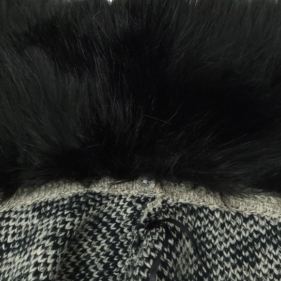 ii Sisters Leopard Print Open Front Long Cardigan Womens M Removable Collar NEW - Picture 16 of 16